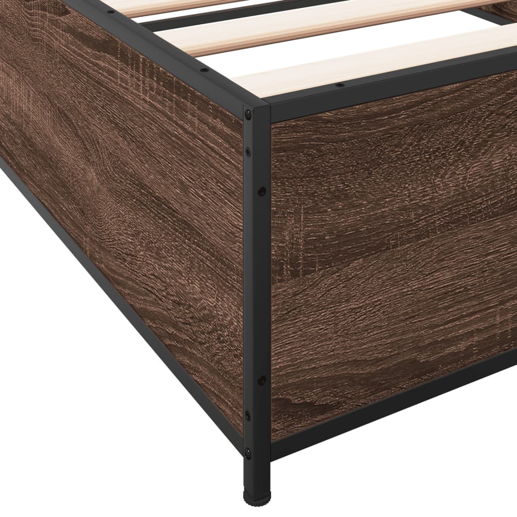 Bed Frame without Mattress Brown Oak 90x200 cm